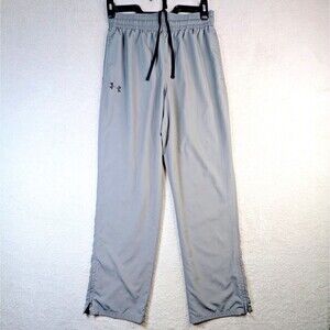 Under Armour Pants Mens Vital Warm Up Gray Ankle Zips Track Mesh Lined Sz Large